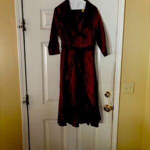 Elegant Burgundy Wrap Dress